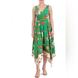 NWT Vince Camuto Floral Print Handkerchief- Hem Dress size 14